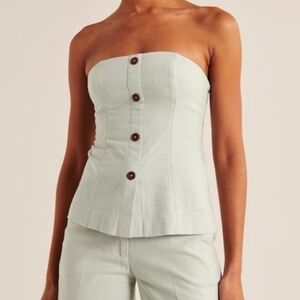 Abercrombie And Fitch Linen Blend Button Front Top Size XS